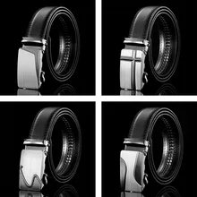 Fashion Mens Business Style Belt Black Leather Strap Male Belt Automatic Buckle Belts For Men Top Quality Girdle Belts For Jeans