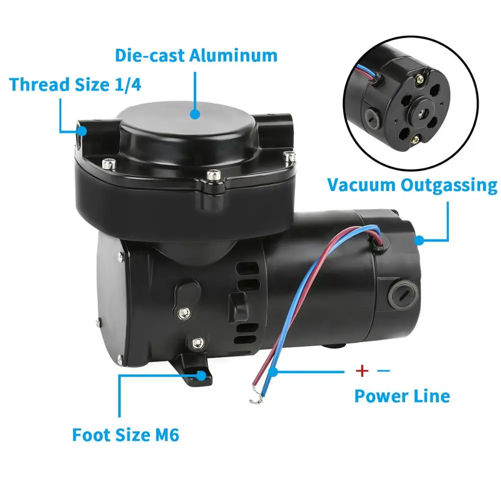 (GZ 70) 12V/24V/220V (DC) 68L/мин 100 Вт безмасляный Воздушный вакуумный насос для аквариума от