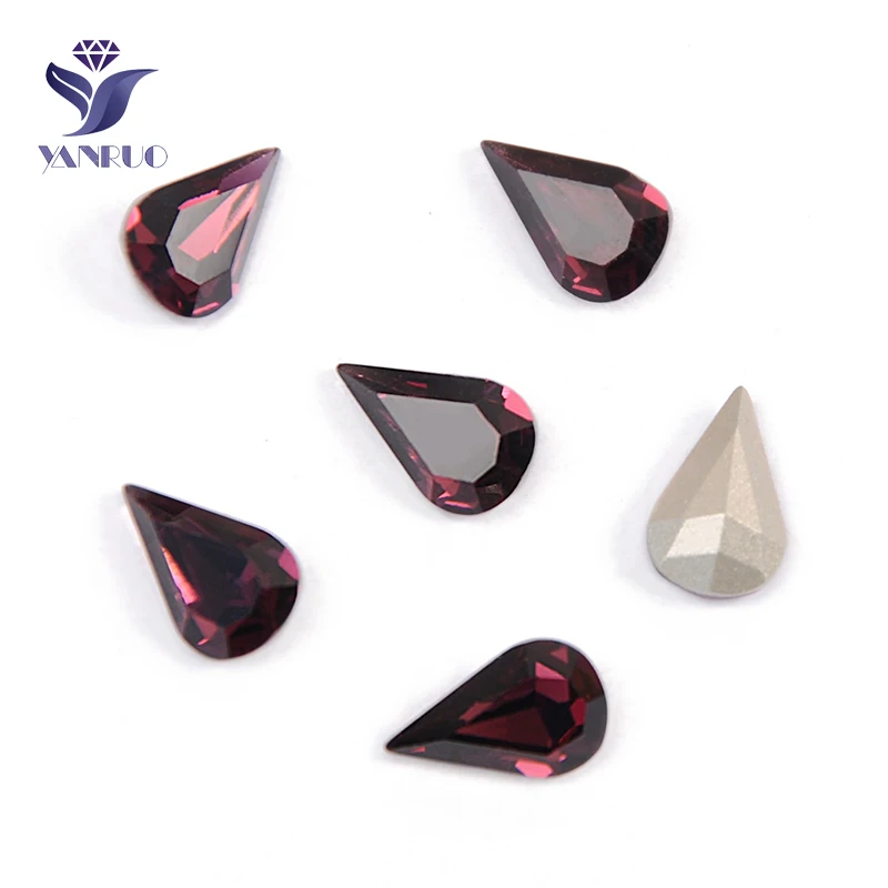 Without Claw YANRUO 4300, все размеры, аметист, грушевидные модные камни, стразы, стразы, Стразы для украшения - Color: Without Claw