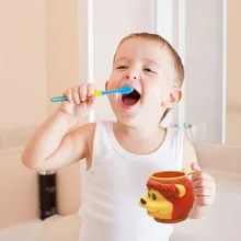 Cartoon Drinking Water Bathroom Brush Teeth Washing Cup kids Infant Anti-scalding Milk Cup with Handle Breakfast Mug Drink