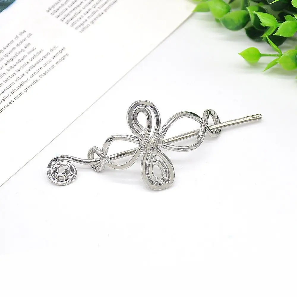Retro Celtic Knots Clips Hairpin Charm Alloy Hair Stick Womens Hair Accessories 