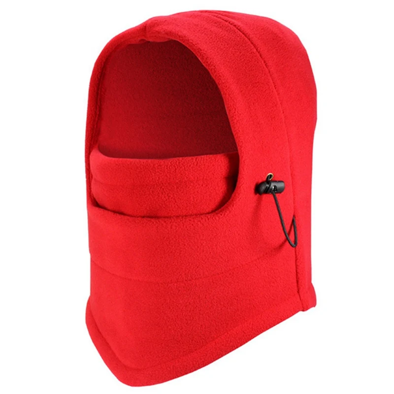 Зимняя теплая Балаклава, шапка Gorro, головные уборы для мужчин и женщин, шапка с капюшоном, шарф, шарф, теплая флисовая маска с черепом, лыжная маска, шапочки - Цвет: RD