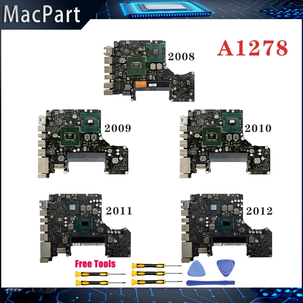 Оригинальная протестированная материнская плата A1278 для Macbook Pro 13 &quot 2008 2009 2010 2011