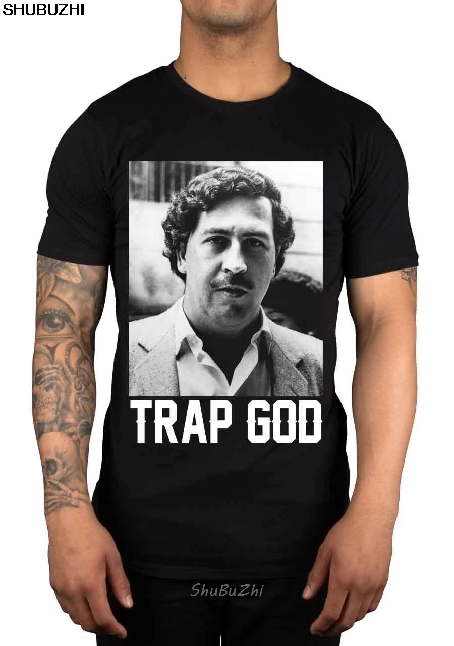 Trap God футболка Pablo Escobar Money Drugs Coke Urban TV Colombia классные повседневные мужские футболки