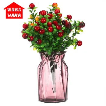 

Creative Modern Glass Vase Transparent Colorful Flower Hydroponic/Dried Flowers Vase Home Furnishings Decoration Wedding Decor