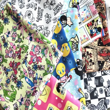 

50*148CM mickey minnie patchwork canvas fabric for Tissue Kids home textile for Sewing Tilda bag