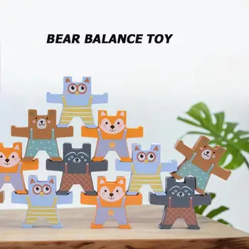 

Early Education Toy Funny Building Blocks Toys Wooden Family Stack Game Parent-child Interaction Closely United