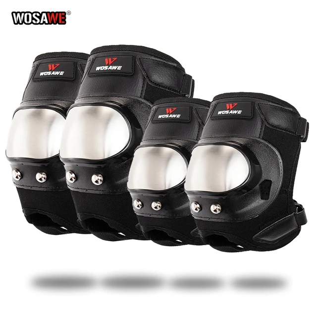 US $11.91 WOSAWE Stainless Steel Motorcycle Elbow Knee Protector Protective Kneepad Guards Sport Motocross Pr