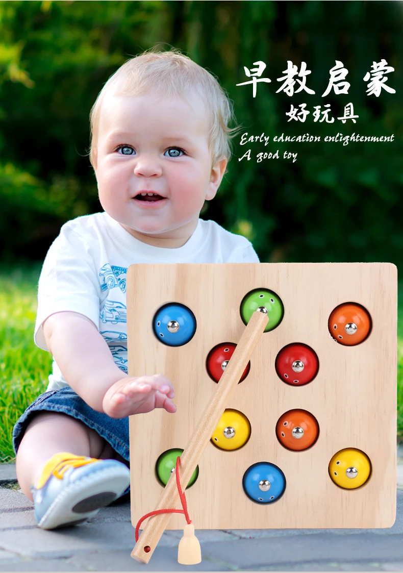 Игрушки для детей 1-2-3-6 лет, обучающие игрушки для рыбалки для мальчиков 1-2-3-6 лет, деревянные Магнитные Игрушки для маленьких девочек