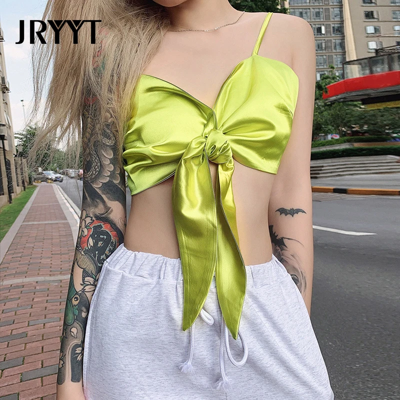 JRYYT Сексуальный Бандаж с открытой спиной Camis женские летние Спагетти ремень