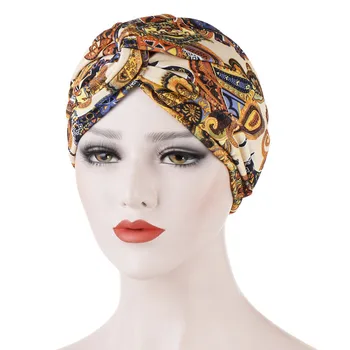 

Bandanas Women's Stretchy Print Cotton Turban Hat Cancer Chemo Beanies Cap Chemotherapy Headwear Wrap Plated Hair Accessories