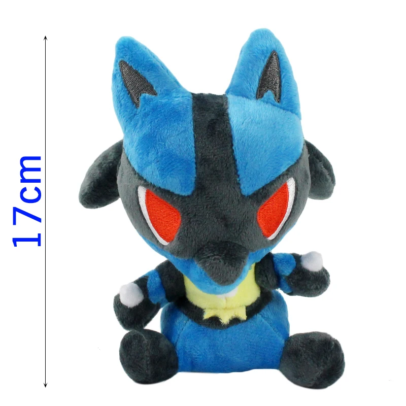13-21 см аниме Стиль Кукла Gyarados погремушка Scolipede Machop Gastly Kangaskhan Lucario чучела Peluche плюшевые игрушки - Цвет: C- Lucario-17cm