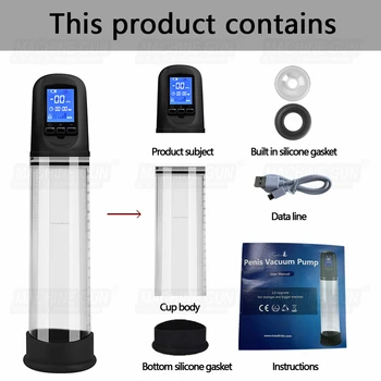 Electric Penis Pump Sex Toys for Men USB Charging Automatic Penis Extender Vacuum Pump Penile Enlarger Erection Male Masturbator 5