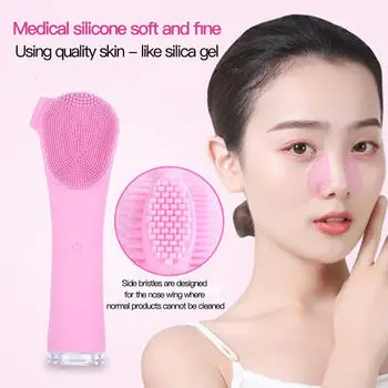 

USB Silicone Cleansing Instrument Mini Cleaner Deep Pore Vibration Electric Face Brush Cleansing Skin Massager