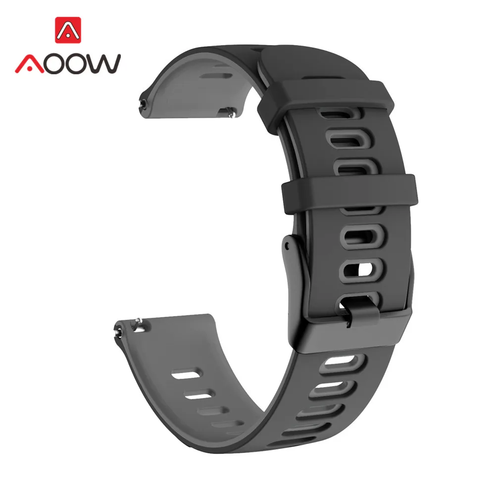 20 мм спортивный силиконовый ремешок для часов samsung Galaxy Watch Active2 40 мм 44 мм 42 мм Active 2 Garmin Amazfit huawei Band ремешок Correa - Цвет ремешка: Grey
