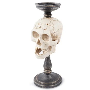 

Resin Skull Ornaments Halloween Candlestick Candlelight Dinner Mogan Western Skeleton Skull Head