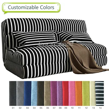 

clearance!\ Fashion Sofa Bed Lazy Couch Folding Velvet Stripe Tatami Bedroom Sofa Chair Washable with Removable Cover