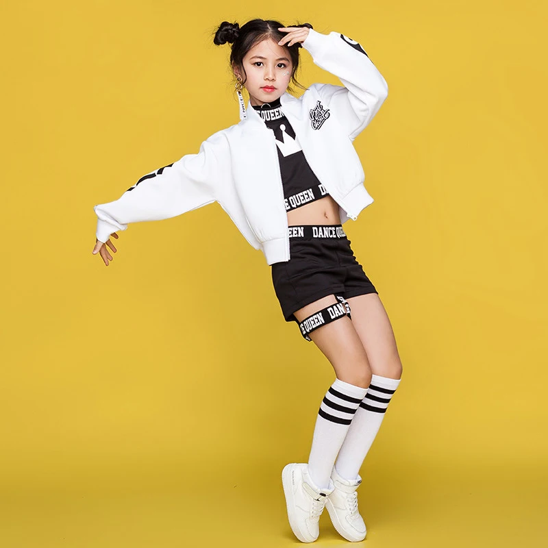 Children-Hip-Hop-Dance-Costumes-Kids-Street-Dance-Clothing-White-Jacket-Black-Vest-Shorts-Girls-Dancewear (3)