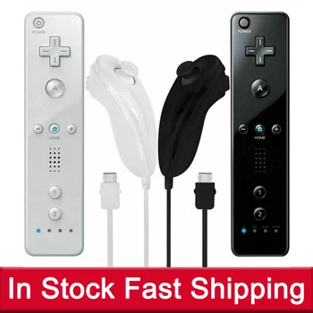 

2 In 1 Set For Wii Wireless Bluetooth GamePad Remote Controller SYNC Joystick Nunchuck Gamepads dropship