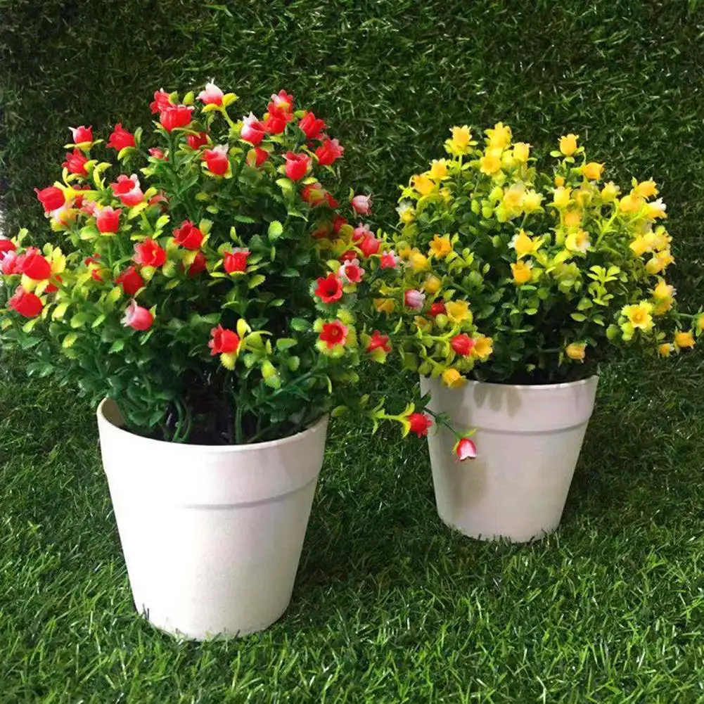 New 1pc Artificial Flower Grass Plant Pot Bonsai Home Balcony Furniture Desktop Decor | Дом и сад