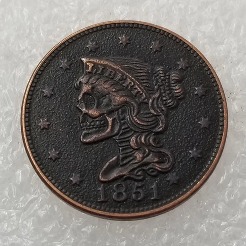 

1851 Half Dollar Liberaty US Hobo Morgan Skull Buffalo coins copy old coins for collection gift bedge