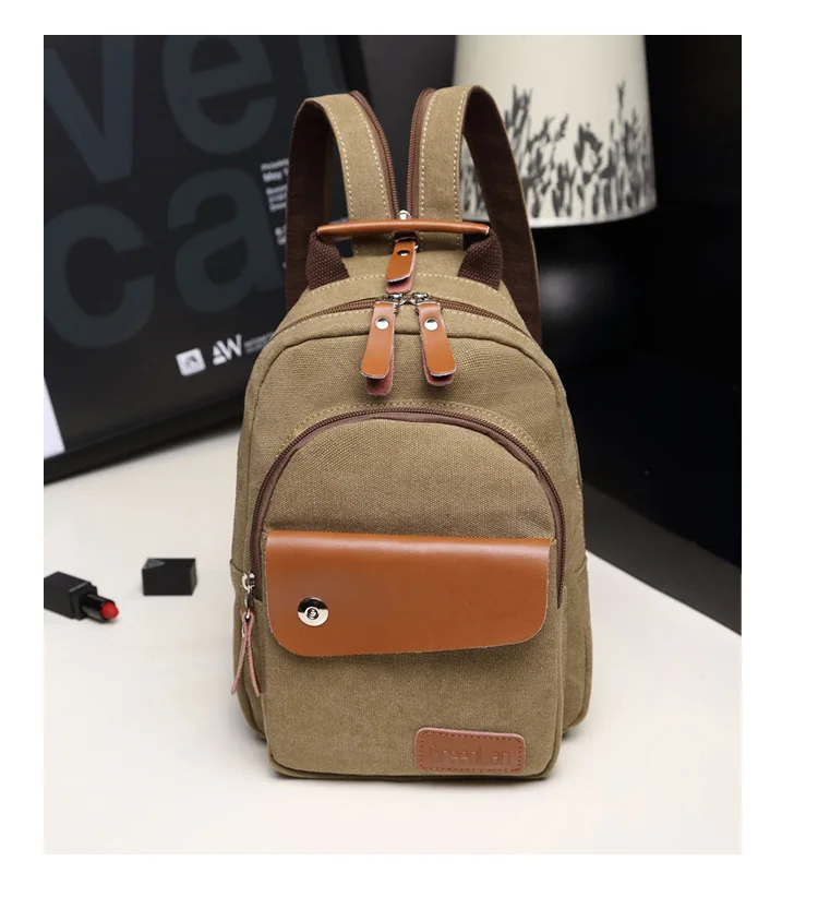 

Casual Canvas Backpack Multi-functional Canvas Messenger Bag Men And Women-Couples College Travel School Bag Students Chest Pack
