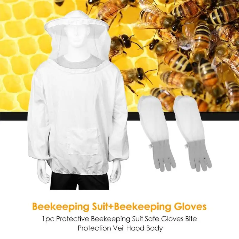 1 шт. защита для Пчеловодство костюм с перчатки пчеловода защитные перчатки защита от укуса вуаль капюшон тело пчеловодство оборудование пчелы инструменты