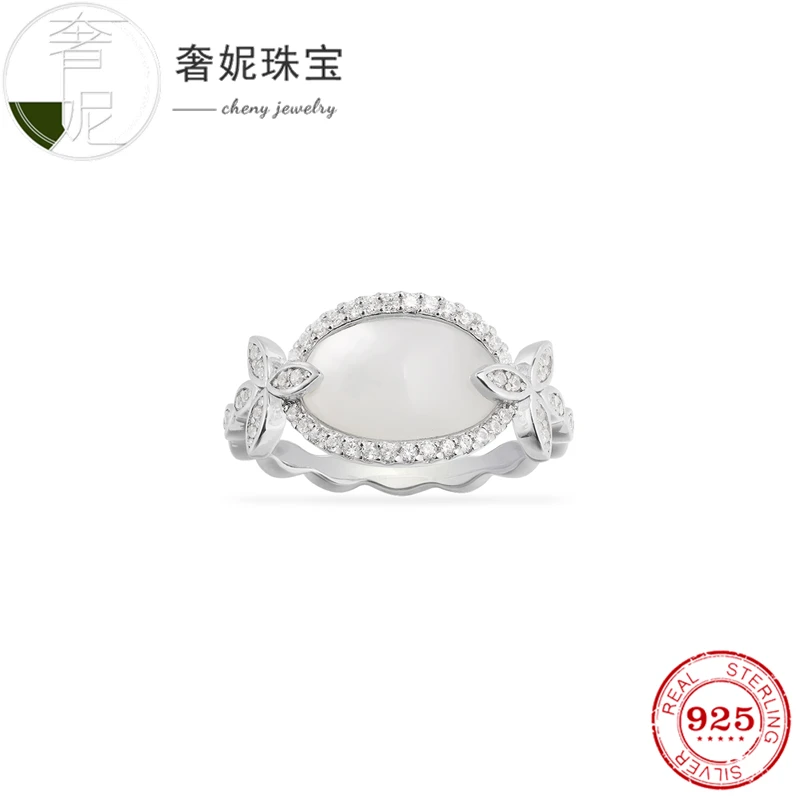 Cheny fit s925 Стерлинговое Серебро, кольца, белая форма, Роскошные, известный дизайн, винтажные модные украшения, кольца, ювелирные изделия для женщин
