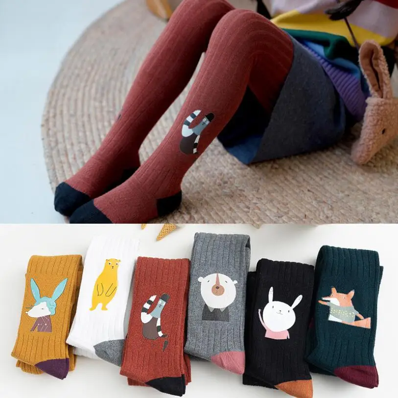 Toddler Baby Tights Cotton Pantyhose for 1-3 Years Infant Leggings Feet Cartoon Trousers Cute Animal Socks Stockings