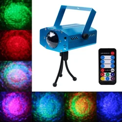 Projecteur LED avec télécommande, lumière Laser ondulée, effet de scène, étoile, galaxie, fête Disco, décoration de mariage et de noël 