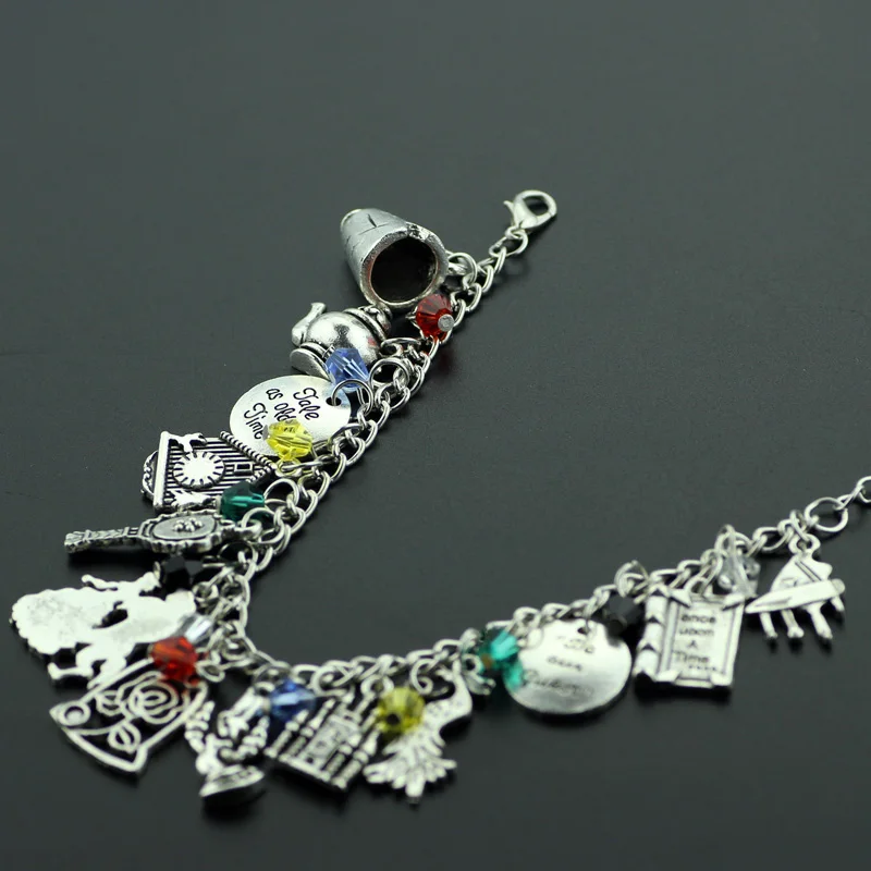 Beauty On The Beast Moviedisney Beauty And The Beast Charm Bracelet - Zinc  Alloy Link Chain