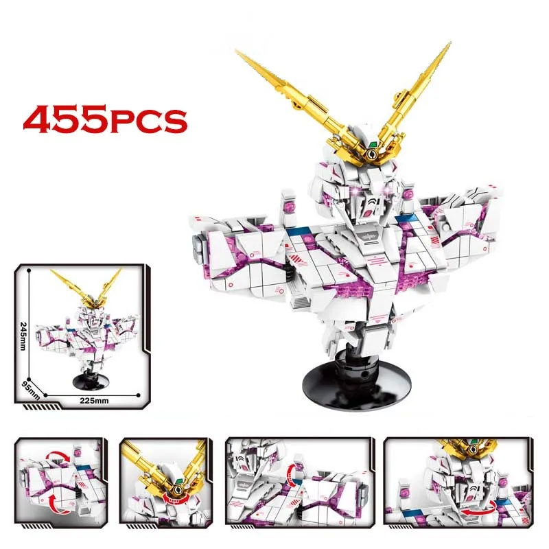 Конструктор идей Gundam Bust UC Bricks набор роботов модели Единорог SAZABI Sinanju Technic