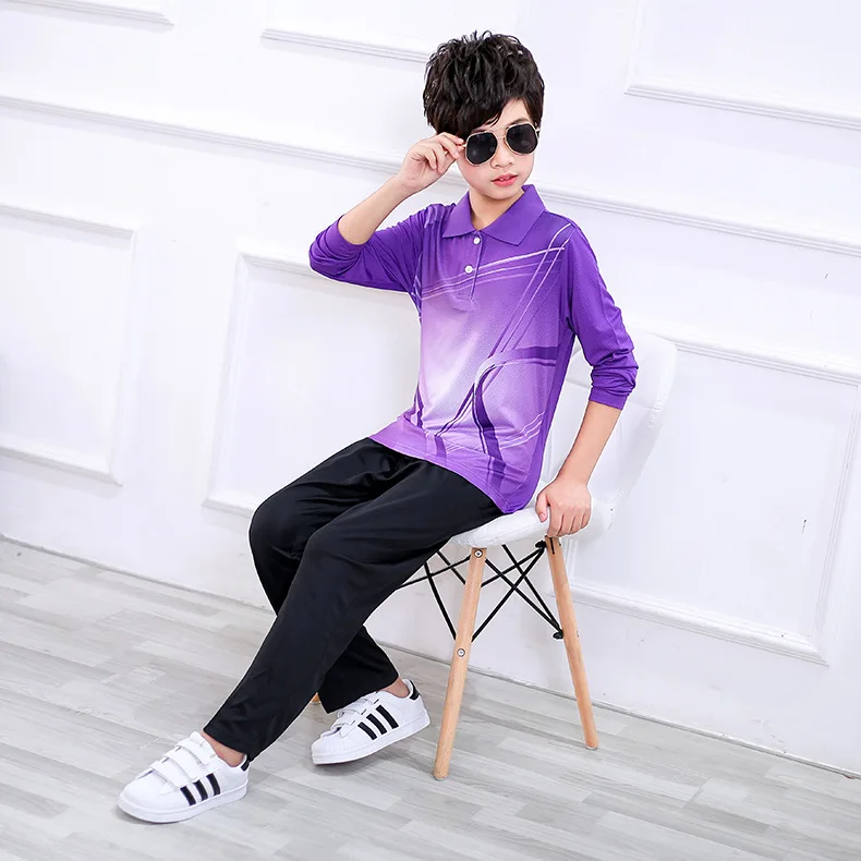 

2019 Spring And Autumn Long Sleeve Table Tennis Wear Set Men And Women Children yu mao qiu ku Running Training Uniform