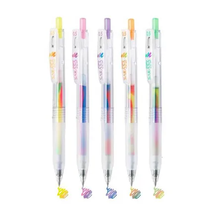 Five colors ZEBRA канцелярская гелевая ручка kawaii ручка быстросохнущая пресс цветная ручка 0,5 градиентная ручка для рисования снов JJ75 - Цвет: Five colors