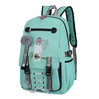 

Large School Bags for Teenage Girls Usb with Lock Durable Breathable Printing Cute School Backpack Girls Solid Zipper Schoolbag
