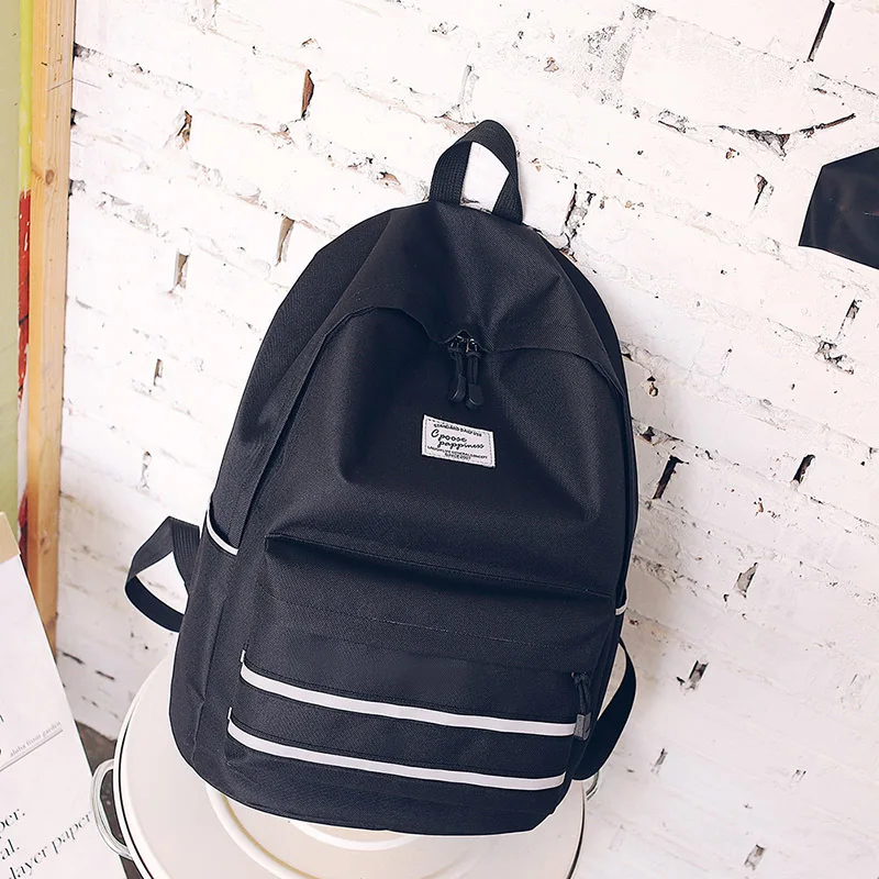 

School Bag Women's Fashion Korean-style Harajuku Ulzzang High School College Student Backpack Simple Versatile Reflective Backpa
