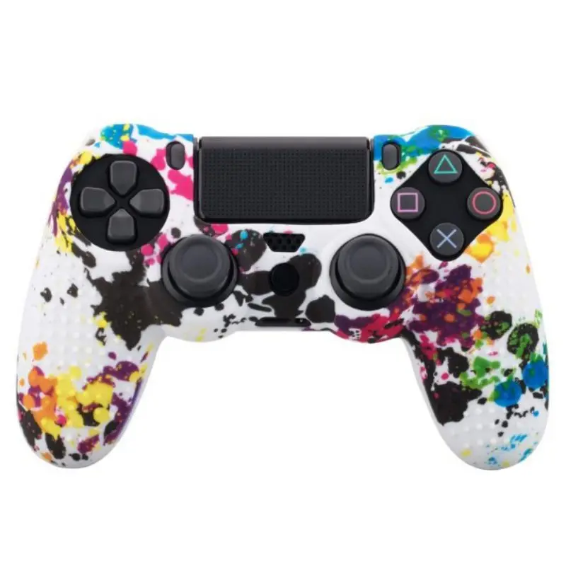 Противоскользящий Силиконовый чехол для Dualshock 4 PS4 Pro тонкий контроллер и ручка чехол граффити шипованные точки силикон