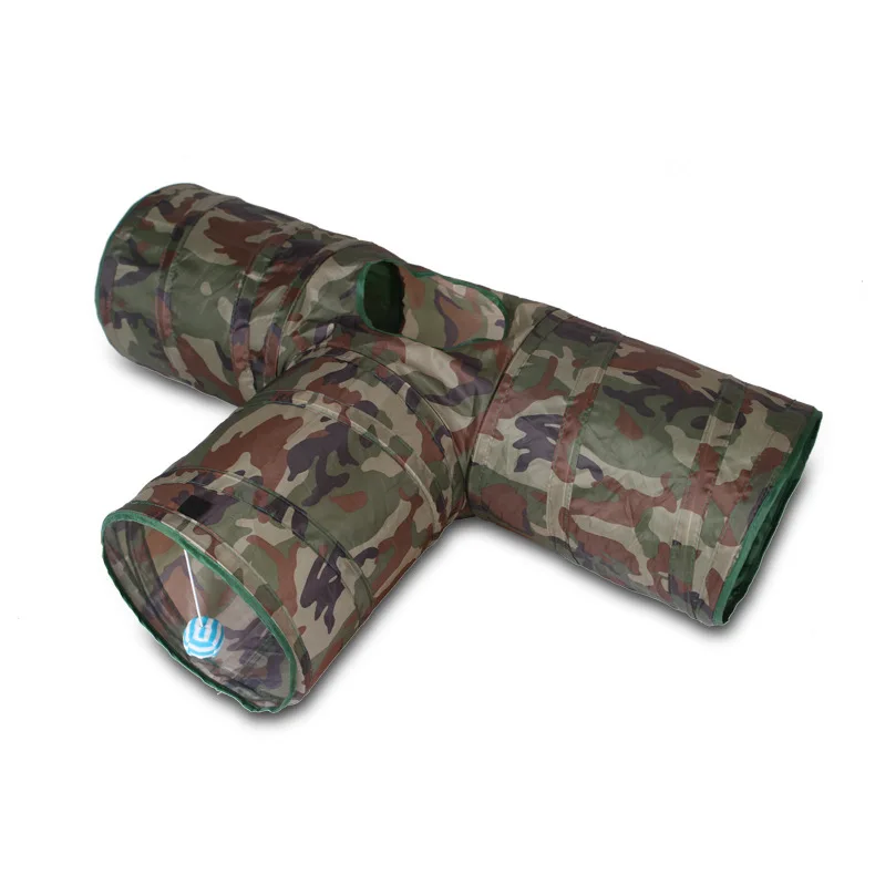 Camouflage Принадлежности для домашних животных с камуфляжным принтом леопардовой расцветки; 3 цвета-пятём отверстих трубки Pet туннель для Складные Игрушки для котов котенок щенок головоломки игровой туннель для кошек трубки - Цвет: Camouflage