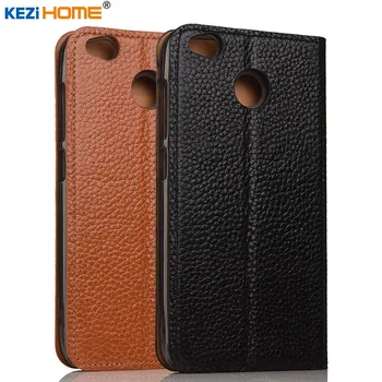 

KEZiHOME Genuine for xiaomi redmi 4X case Flip leather soft silicone back for xiaomi redmi 4x cover Case