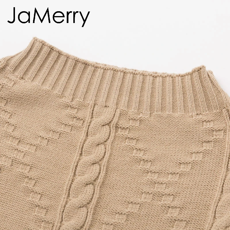 JaMerry Vintage elegant two piece set women knitted dress suit Autumn winter long sleeve ladies suit Party female sweater dress
