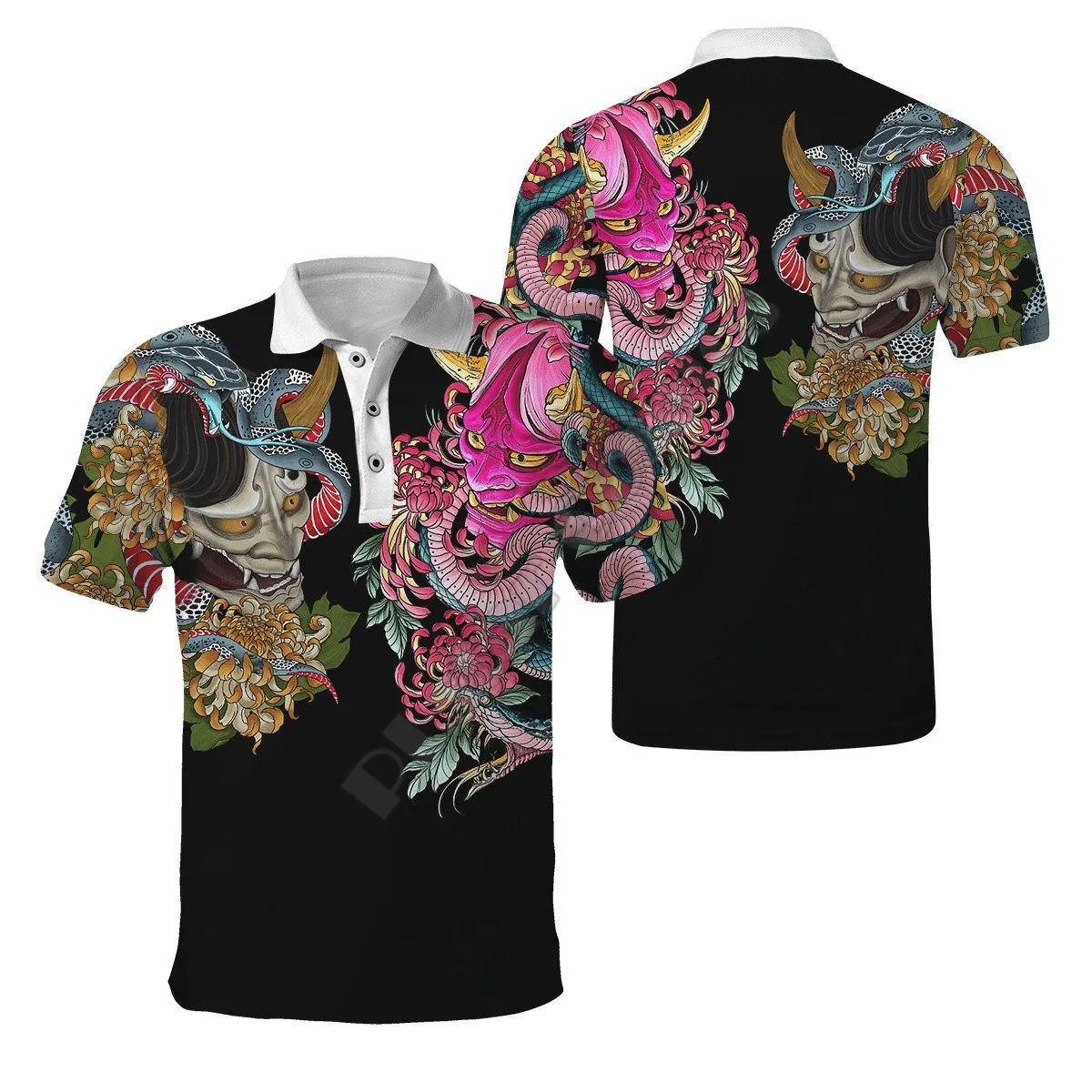 

Hawaii Polo Shirt Japan Mask 3D All over print Polo Shirt Men for Women Short Sleeve Summer T-shirt 01