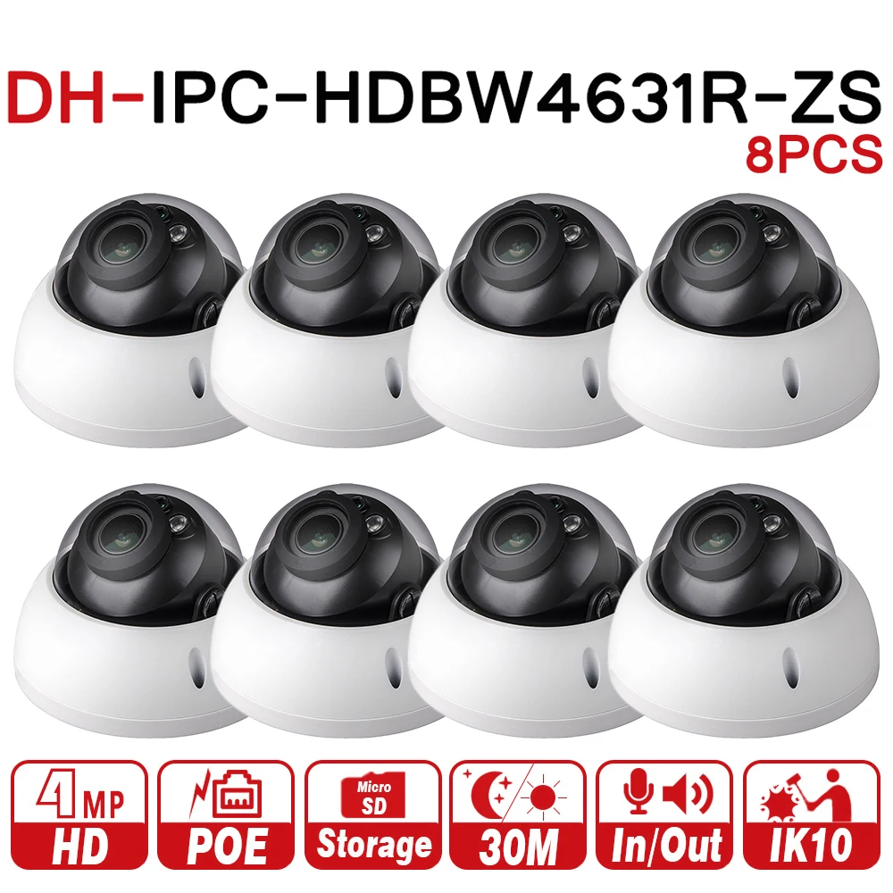 DH Motorized Zoom Camera IPC-HDBW4631R-ZS Day Night CCTV IP Camera 30M IR Range Vari-Focus Network Camera H.265 6mp 8pcs/lot