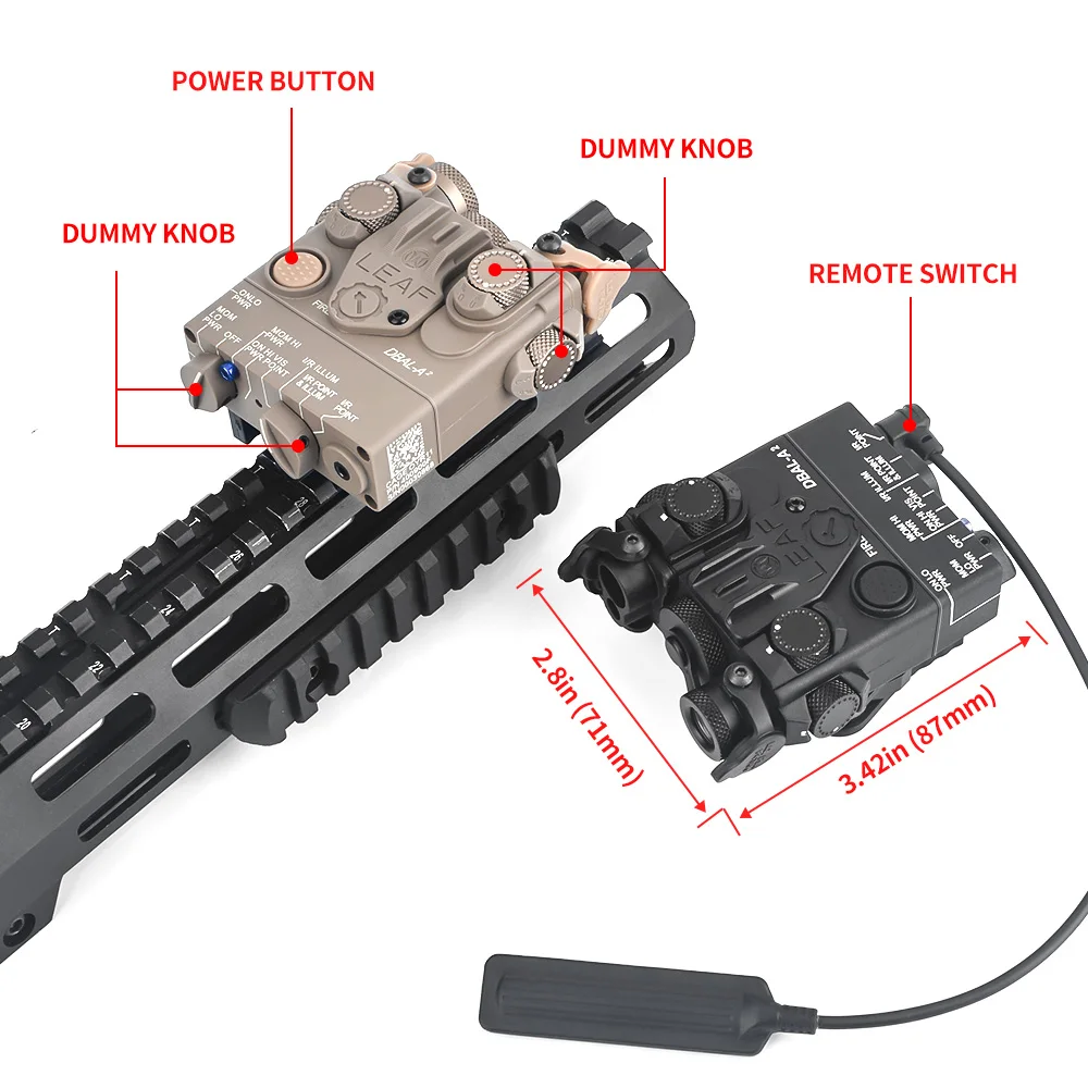 WADSN Airsoft DBAL-A2 Scoutlight Torch White Lights Strobe Output Hunting Rifle Weapon Light with QD Mount for 20mm Rail