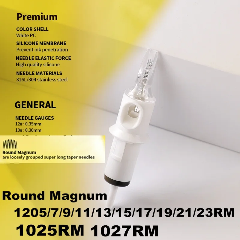 

attoo Needles Revolution Cartridge Curved Magnum Shader #12 (0.35mm needle) 1205RM 1207RM 1209RM 1211RM 1213RM 20pcs/box