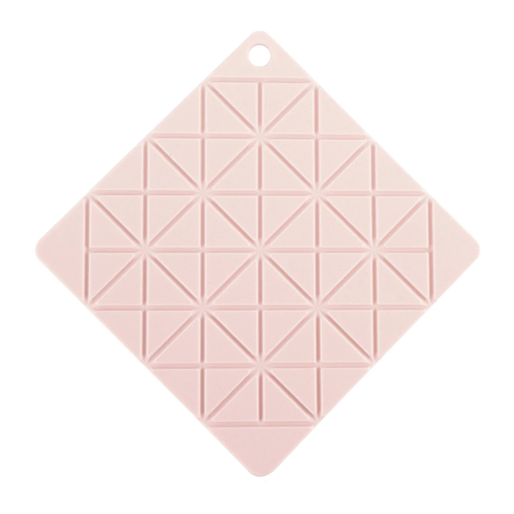 Square apricot Круглая квадратная силиконовая подставка, коврики с теплоизоляцией, держатели для кастрюль, многоцелевая чашка для посуды, дренажный коврик, нескользящая настольная подставка - Цвет: Square apricot