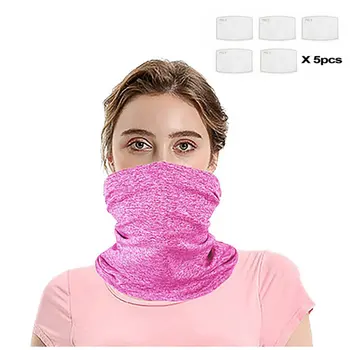 

Seamless Neck Gaiter Face Cover Scarf Breathable Bib Sunscreen Sand-Proof Mask Pm2.5 Meltblown Cloth Filter Protection