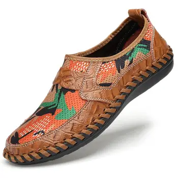 

2020 new fashion men's casual shoes Suture mesh shoes Brown color banquet shoes Comfortable and breathable Non-slip and wear-res