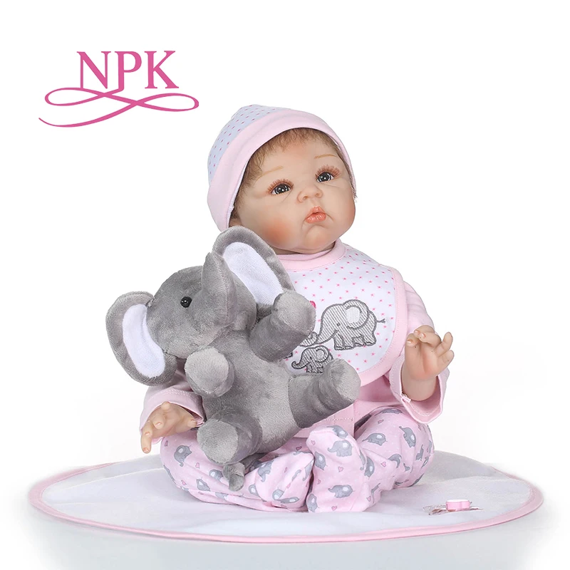 NPK 55 см Силиконовая Возрожденный куклы Детский приятель 22 дюймов реалистичные