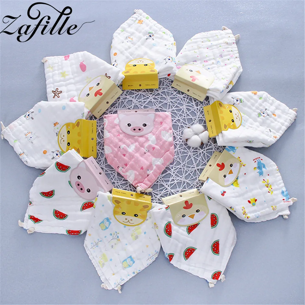 

ZAFILLE New Cotton Baby Bibs Triangle Towel Baby Stuff Cartoon Fruit Printed Newborn Infant Scarf Baby Accessories Burp Cloths