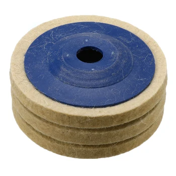 

3PCS Buffing Angle Grinder Wheel Felt Polishing Disc Pad Set 100mm 4 Inch Wool Polishing Pads For Metal Glass Marble Ceramics